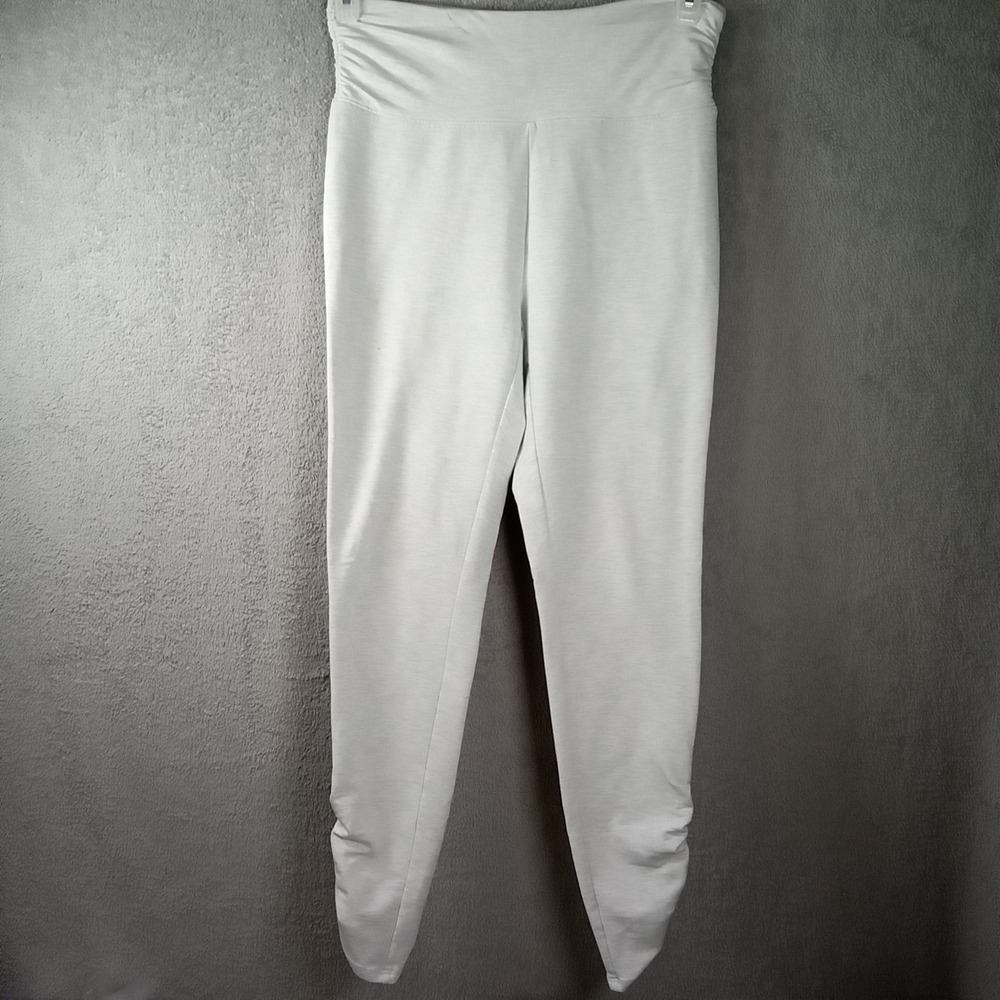 Haven Well Within Womens Heather Gray Ruched High Waist Ankle Lounge Pants S‎